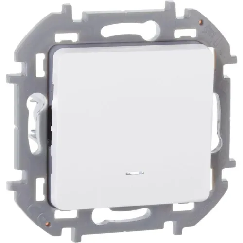 Выключатель 1-кл. Inspiria 10А IP20 250В 10AX с подсветкой/индикацией механизм бел. IEK 673610