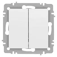 Переключатель Accent 6-107-01М двойн. 10А-250В IP20 СУ AL/CU бел. матов. Intro Б0063556