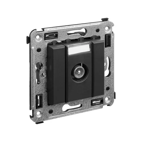 Розетка телевизионная проходная TV СП Avanti "Черный матовый" DKC 4412513 фото 3