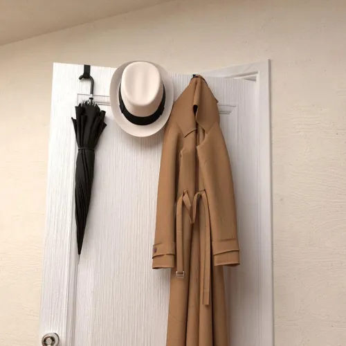 Держатель для хранения одежды в стиле лофт крепление на дверь 3 штуки черн. Rexant 38-0711 фото 4