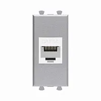 Розетка компьютерная 1мод. Avanti "Закаленная сталь" RJ45 кат.6A без шторок модульная механизм DKC 4404671