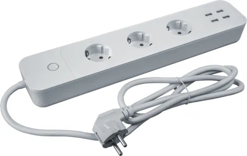Удлинитель 3х1.5м с заземл. 16А 14 557 Smart Home NSH-PE-01 4хUSB с управлением по WI-FI бел. NAVIGATOR 14557