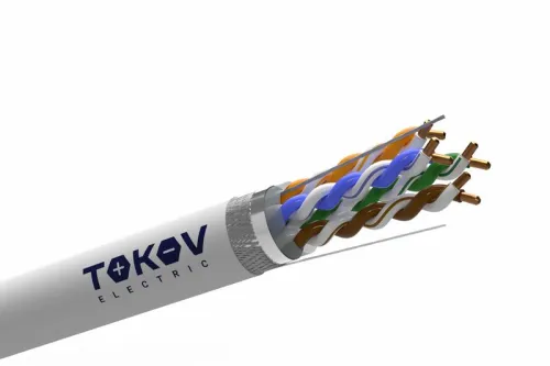 Кабель витая пара SF/UTP 4х2х24AWG (0.52мм) кат.5E PVC Fluke tested (м) PRO TOKOV ELECTRIC TKP-C06-SF/UTP-42-5E-305