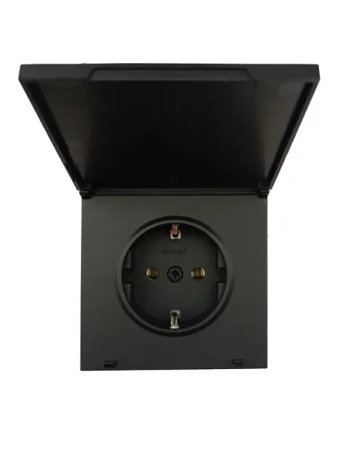 Розетка 1-мест. с/з с крышкой ПБТ СП ZIMA IP20 16А безвинт. зажим черн. бархат LEZARD 704-4288-123BQC фото 6