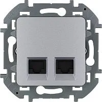 Розетка компьютерная 2-м Inspiria RJ45 кат.6 UTP механизм алюм. Leg 673842