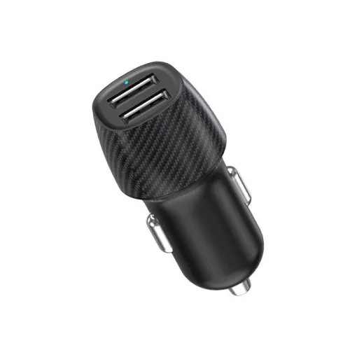 Устройство зарядное автомобильное с двумя портами USB-А + USB-A 12Вт со световой индикацией черн. Rexant 18-2220