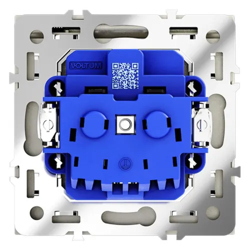 Розетка 1-м СП S70 16А с заземл. защ. шторки + крышка механизм сталь Voltum VLS040305 фото 2