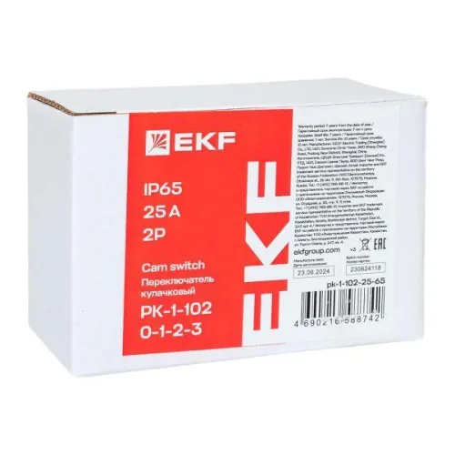 Переключатель кулачковый ПК-1-102 2п 25А "0-1-2-3" IP65 EKF pk-1-102-25-65 фото 10