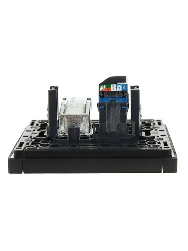 Розетка 2-м TV+RJ45 кат.6 FORTE&PIANO FP137 черн. IEK FP-AK20-2-K02 фото 5