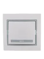 Выключатель 1-кл. СП Mira 10А IP20 с сер. вставкой бел. LEZARD 701-0215-100