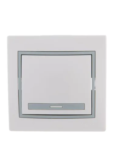 Выключатель 1-кл. СП Mira 10А IP20 с сер. вставкой бел. LEZARD 701-0215-100