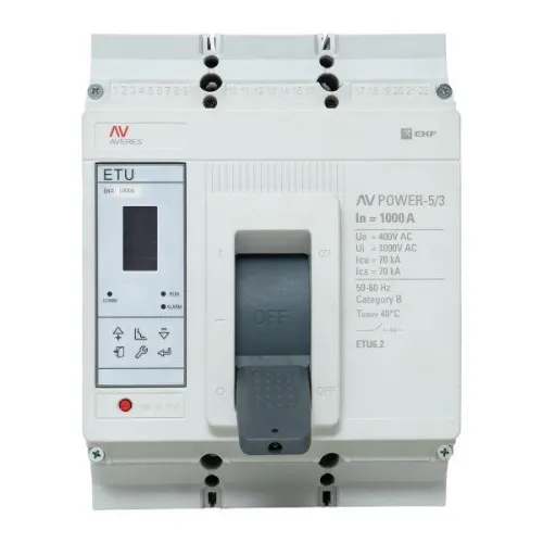 Выключатель автоматический 1000А 70кА AV POWER-5/3 ETU6.2 AVERES EKF mccb-53-1000M-6.2-av фото 4