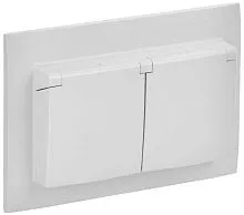 Розетка 2-м SKANDY 16А IP44 с крышкой в сборе SK-R12W арктич. бел. IEK SK-R26-16-44-K01-F