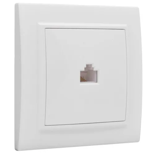 Розетка компьютерная 1-м СП Минск RJ45 бел. Basic EKF ERK01-035-10 фото 2
