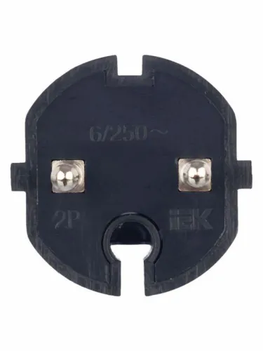 Вилка прямая ВПп20-02-Ст разборная без заземл. контакта 6А черн. IEK EVP20-06-01-K02 фото 3