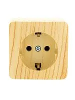 Розетка 1-м ОП Viola с заземл. беленый дуб LEZARD 751-5200-122