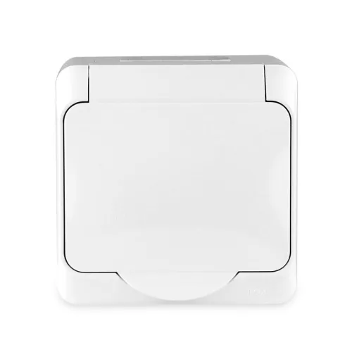 Розетка 1-м ОП Nix 16А IP54 250В с заземл. с крышкой бел. TOKOV ELECTRIC TKE-NX-R1Z-C01-IP54 фото 3