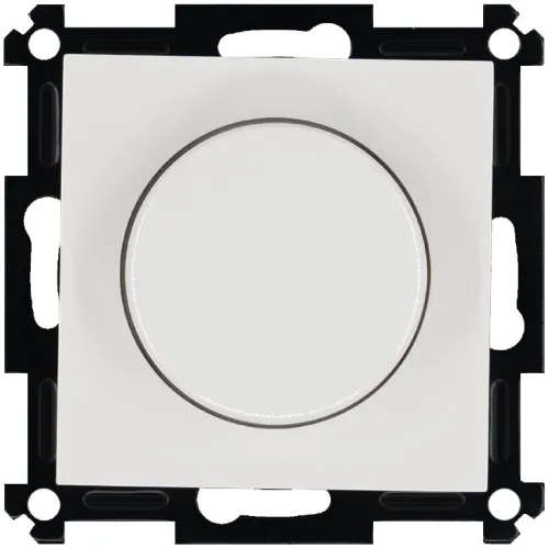 Светорегулятор поворотно-нажимной универс. (диммер) 3-500Вт LED 3-250Вт HV - 500Вт механизм бел. Jasmart G4012W-500RV