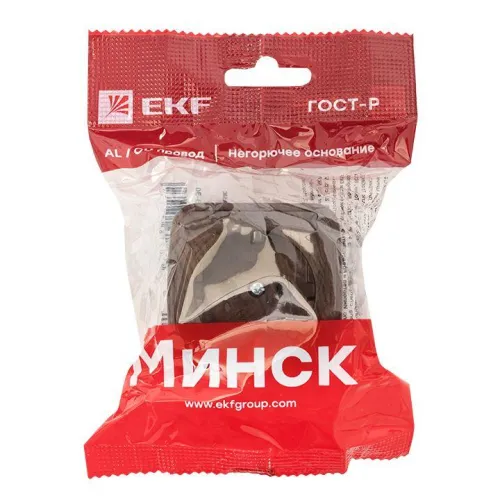 Розетка 1-м ОП Минск 16А IP20 с заземл. темн. дерево EKF EGR16-028-40 фото 7