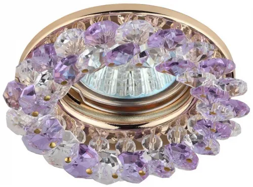 Светильник DK16 GD/WH/PU декор "круглый с мелкими хрусталиками" зол./прозр./фиол. ЭРА C0043796