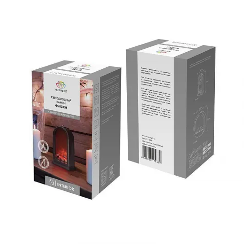 Камин светодиодный "Фьюжн" 14.7х11.7х25см эффект живого огня USB и элементы питания 2хC (не в компл.) черн. Neon-Night 511-039 фото 3