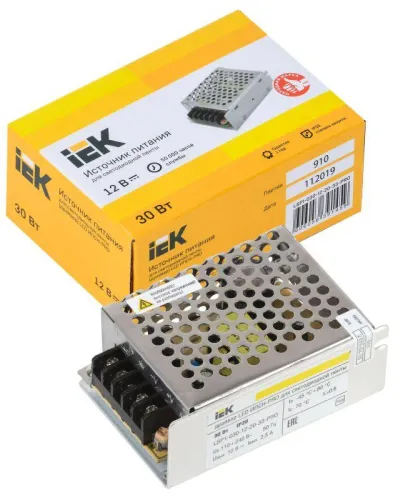 Драйвер LED ИПСН-PRO 5050 30Вт 12В блок-клеммы IP20 IEK LSP1-030-12-20-33-PRO фото 2