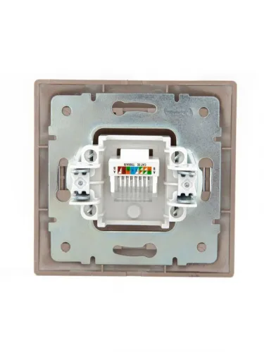 Розетка компьютерная 1-м СП Mira RJ45 16А IP20 со вставкой свет. корич. перламутр. LEZARD 701-3131-139 фото 3