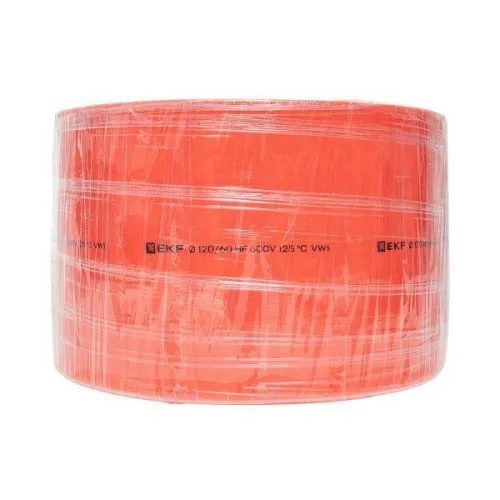 Трубка термоусадочная ТУТ нг 120/60 красн. PROxima (уп.25м) EKF tut-120-r фото 3