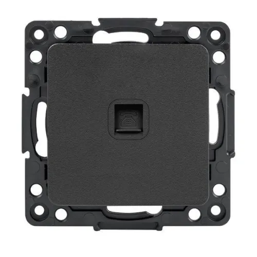 Розетка телефонная 1-м Стокгольм механизм черн. PROxima EKF EZT01-034-10
