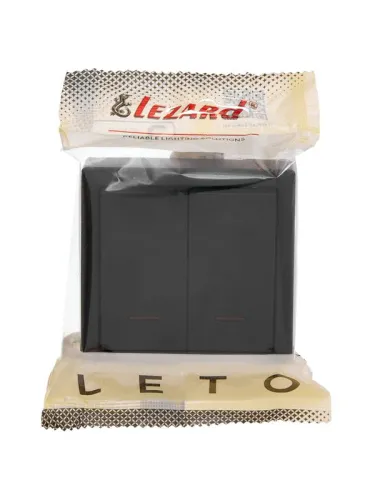 Выключатель 2-кл. ОП LETO с индикацией черн. бархат LEZARD 752-4200-112 фото 3
