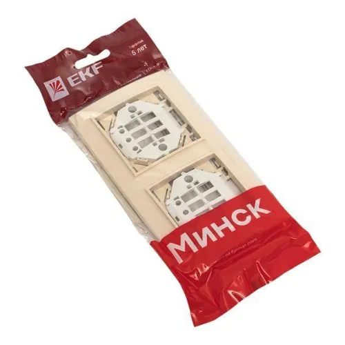 Рамка 2-м Минск горизонтальная беж. EKF ERM-G-302-20 фото 2