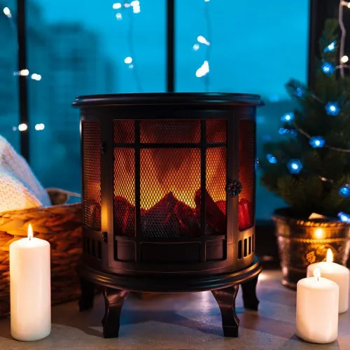 Камин светодиодный "Винтаж" 30х16х35.5см эффект живого огня USB и элементы питания 3хC (не в компл.) Neon-Night 511-032 фото 2