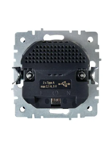 Розетка BRITE РЮш10-1-БрА 16А с USB A+A 2.1А с заземл. защ. шторки механизм алюм. IEK BR-R14-16-U21-D21-K47 фото 5