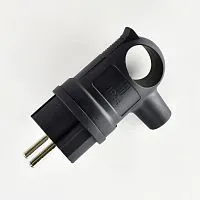 Вилка 16А 2P+PE 220-240В IP44 с ручкой каучук LEZARD 106-0400-0109/109