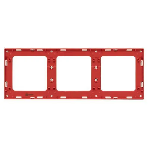 Рамка 3-м Стокгольм бел. с линией цвета красн. PROxima EKF EAM-G-304-10 фото 4