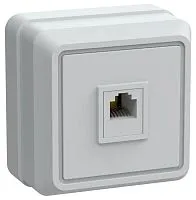 Розетка телефонная 1-м ОП Октава РТ20-ОБ IP20 бел. GENERICA ETO10-K01-DC