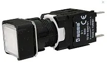 Кнопка нажимная возвратная квадратная (1НО) бел. EMAS D100KDB