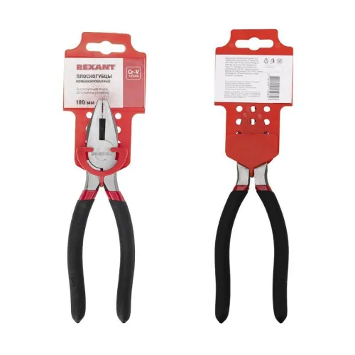 Плоскогубцы комбинированные 180мм обливные рукоятки Rexant 12-4612-1 фото 4