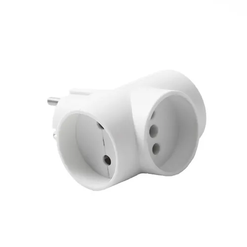 Разветвитель 3-м Т-образный без заземл. 10А 2200Вт 250В бел. DОМТОК 2662 фото 3