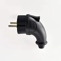 Вилка угловая 16А 2P+PE 220-240В IP44 каучук LEZARD 106-0400-0108/108