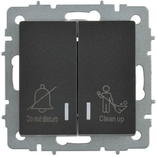 Выключатель 2-кл. BRITE 10А ВС10-2-9-БрЧ для отелей с индик. механизм черн. IEK BR-V20-2-10-K02 фото 6