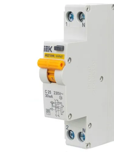 Выключатель автоматический дифференциального тока C 25А 30мА АВДТ32МL KARAT IEK MVD12-1-025-C-030 фото 9