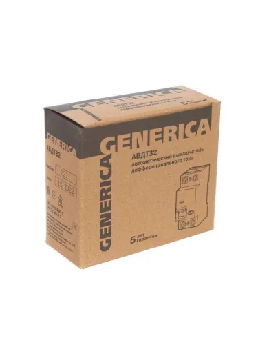 Выключатель автоматический дифференциального тока 2п C 16А 30мА тип AC 4.5кА АВДТ 32 C16 GENERICA MAD25-5-016-C-30 фото 3