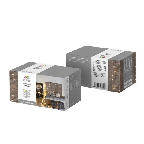 Гирлянда светодиодная "Светодиодный Дождь" 1.5х1.5м 144LED тепл. бел. 12Вт 220-240В IP20 свечение с динамикой с контроллером провод прозр. Neon-Night 235-036 фото 8