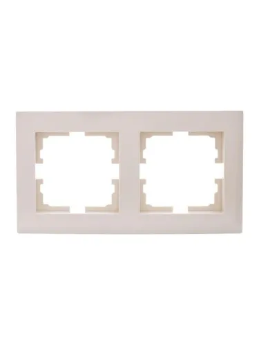 Рамка 2-местн. горизонт. VESNA кремов. LEZARD 742-0300-147 фото 2