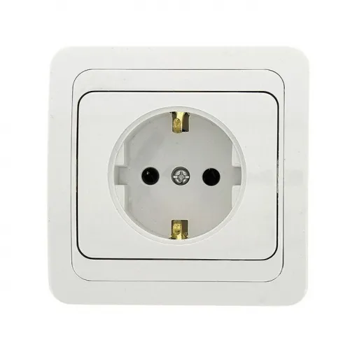 Розетка 1-м СП Лондон 16А IP20 с заземл. бел. PROxima EKF EER16-028-10 фото 2