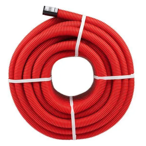 Труба гофрированная двустенная ПНД гибкая d40мм с протяжкой SN13 красн. (уп.50м) EKF tg2st-40-50m фото 2
