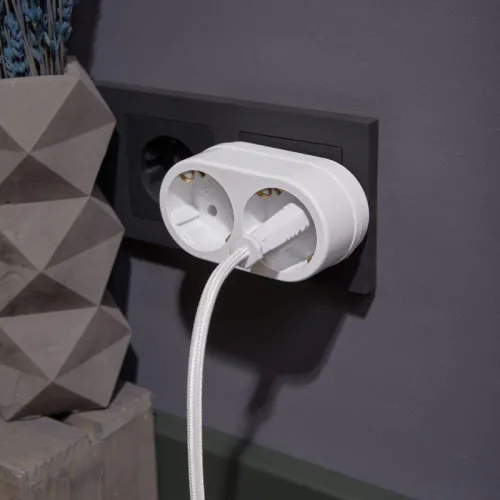 Разветвитель 2-м с заземл. 16А IP20 бел. (уп.2шт) Rexant 11-1075-2 фото 4