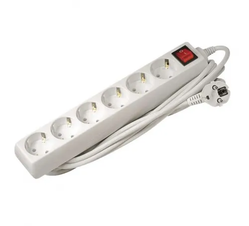 Удлинитель 6х5м с заземл. 16А EX-06GS-500 3.5кВт ПВС 3х1 с выкл. JazzWay 3326197