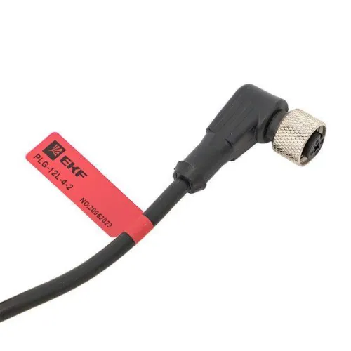 Кабель-разъем М12 4-PIN угловой EKF PLG-12L-4-2 фото 3